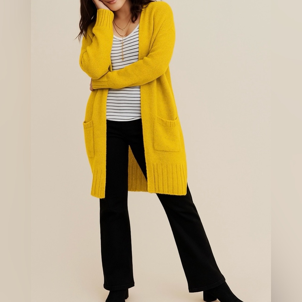 Anthropologie Goldie Long Cardigan in Maize